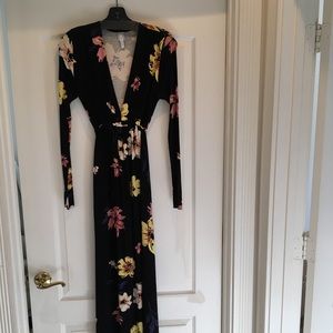 Rachel Pally Caftan Maternity Black Floral Maxi